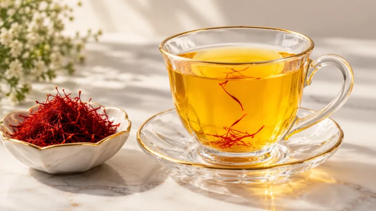 Saffron tea with premium saffron threads