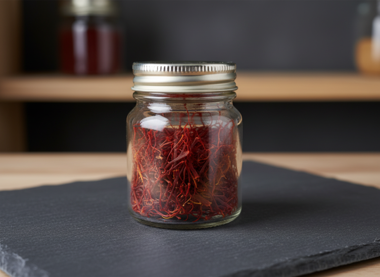How to store saffron in a sealed glass jar in a cool, dry, dark place